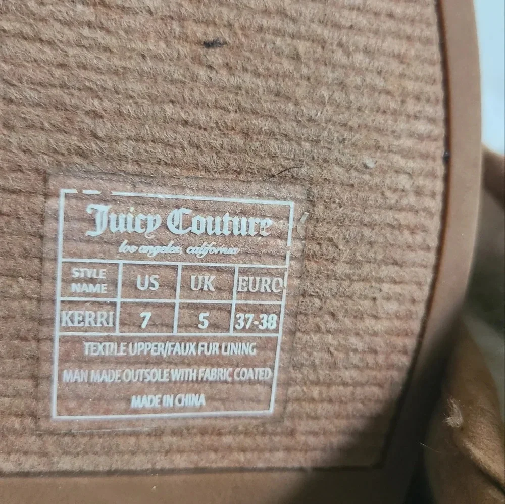 Juicy Couture brown crop boots sz.7 fabric